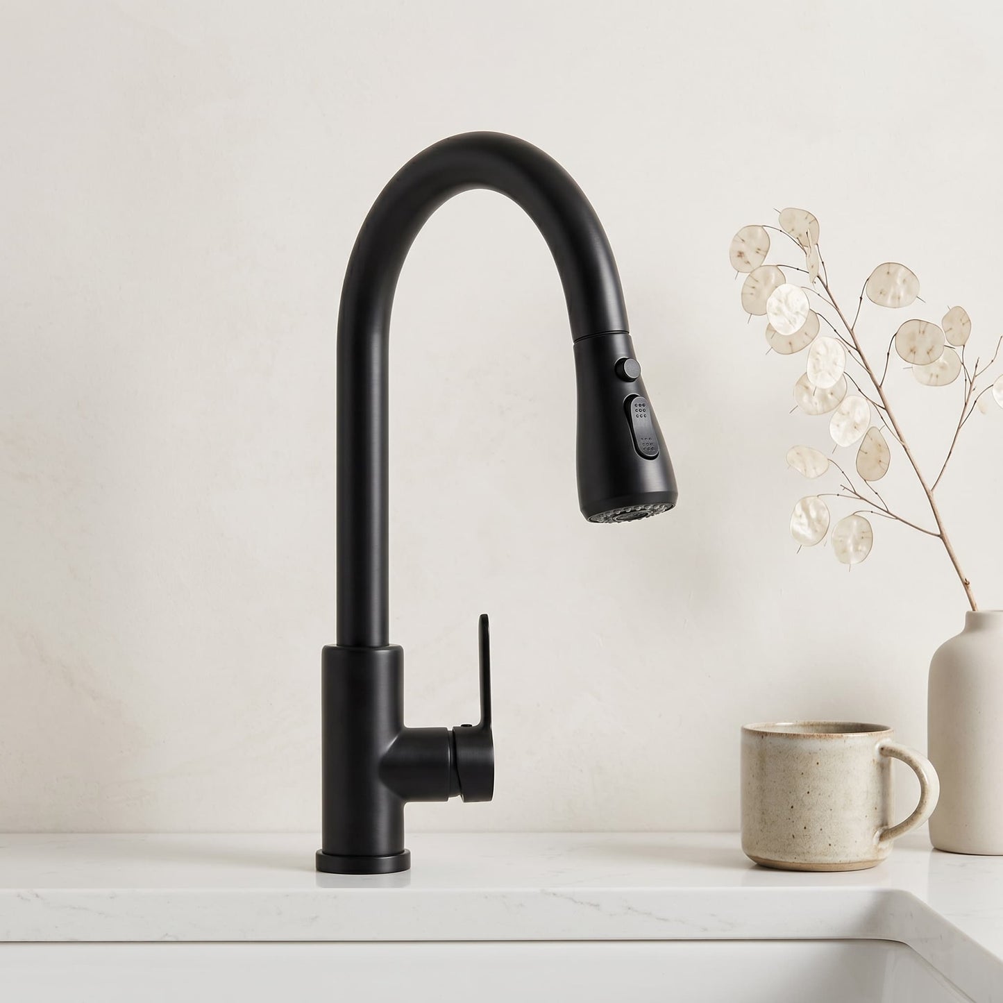 Pull Out Kitchen Tap - Stainless Steel, Hot & Cold Mixer Tap, 360° Swivel, Deck Mounted