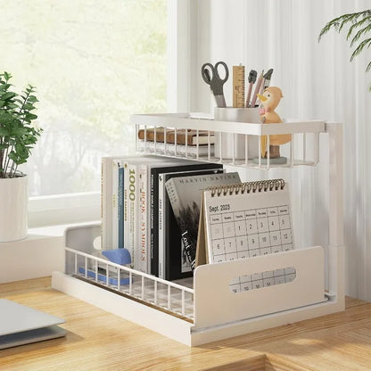 Under Sink Organiser – 2-Tier Pull Out Cabinet Storage Shelf