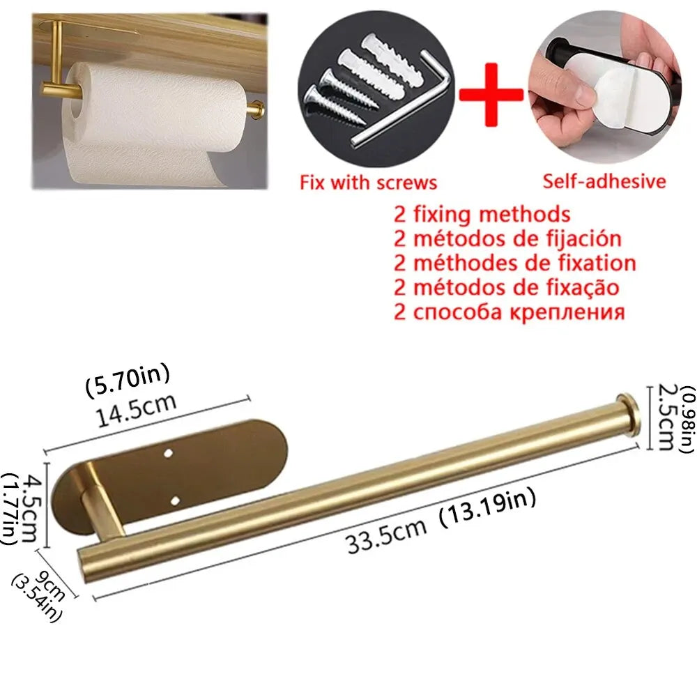 Paper Towel Holder - Wall-Mounted Stainless Steel
