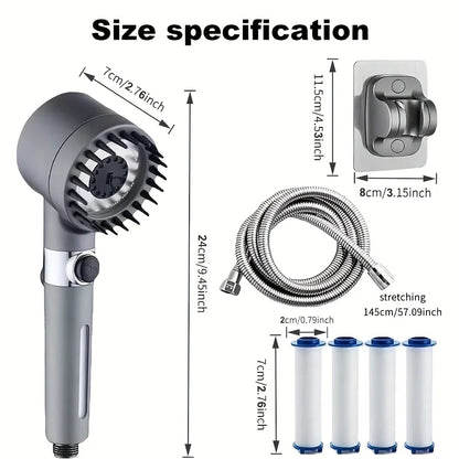 High Pressure Filtered Shower Head Set, 5 Filters, Multi-Spray Modes
