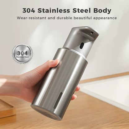 Automatic Soap Dispenser Touchless - 304 Stainless Steel, 480ml IPX7 Waterproof, USB-C Rechargeable for Bathroom & Kitchen