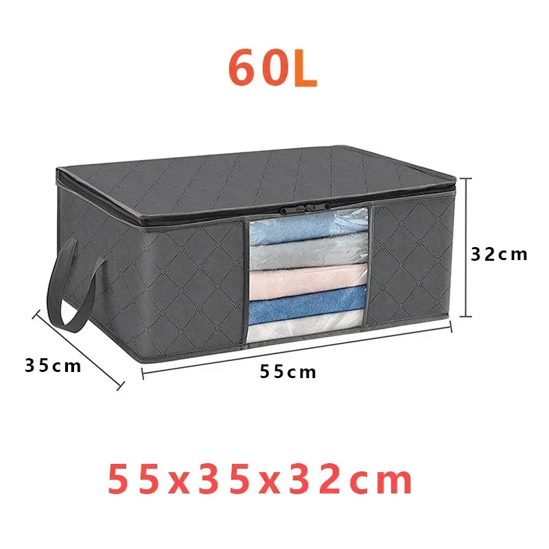 Under Bed Storage Bags 3-Pack - Large Foldable Clothes & Blanket Organiser with Clear Window