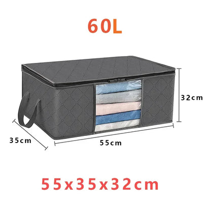 Under Bed Storage Bags 3-Pack - Large Foldable Clothes & Blanket Organiser with Clear Window