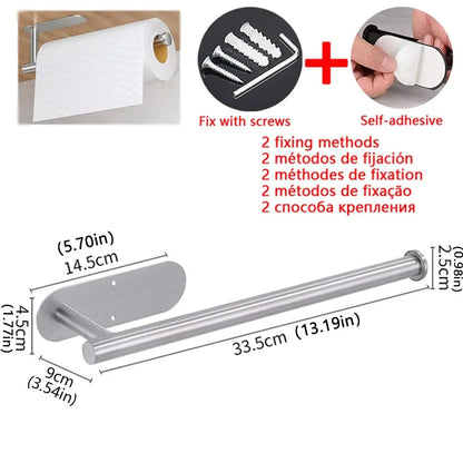 Paper Towel Holder - Wall-Mounted Stainless Steel