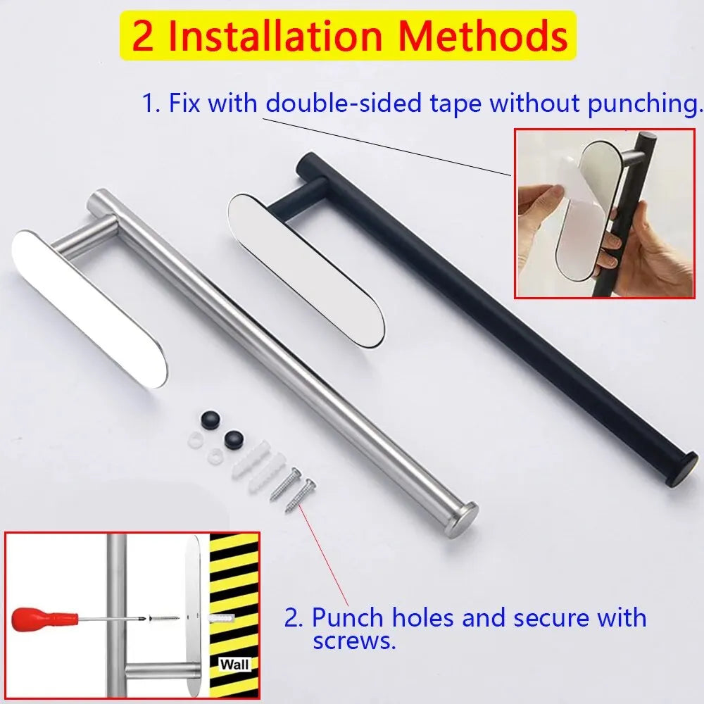 Paper Towel Holder - Wall-Mounted Stainless Steel