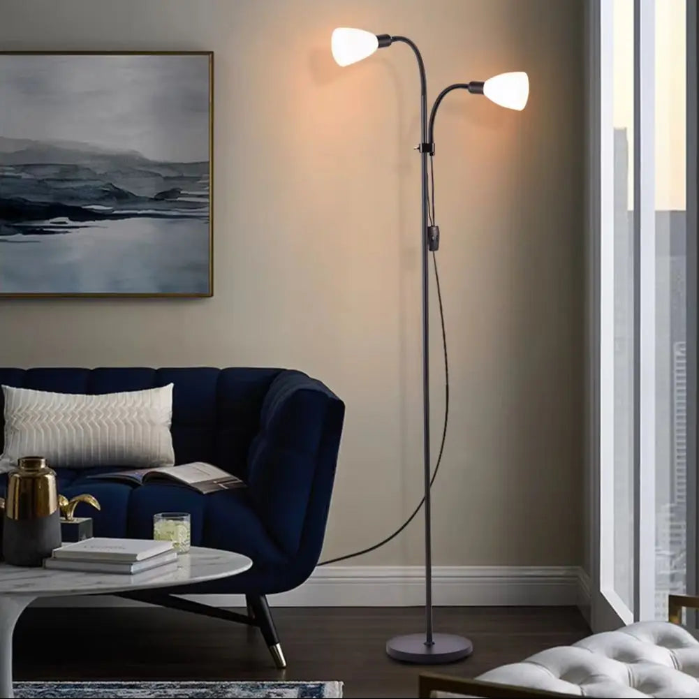 Modern Floor Lamp 180cm – Modern Standing Lamp with Adjustable Dual Heads & Foot Switch