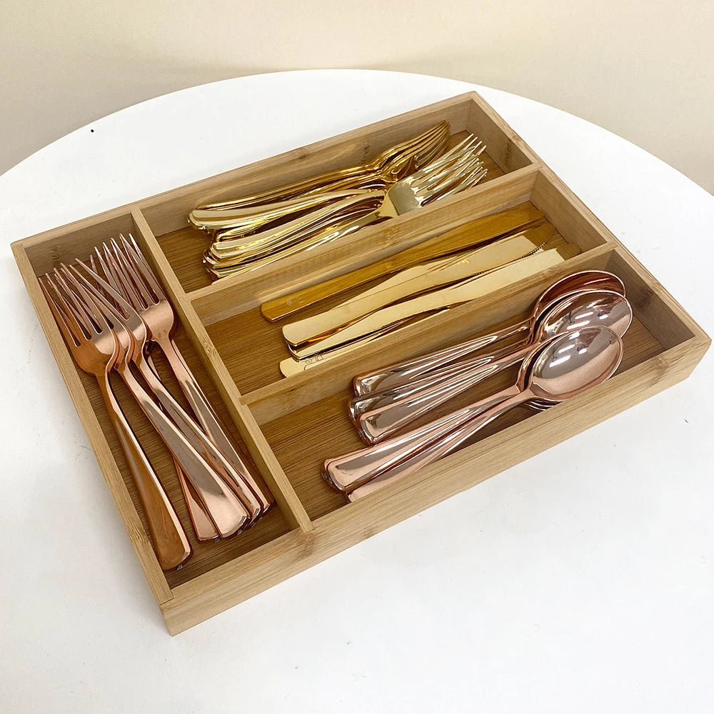 Cutlery Tray - Bamboo Kitchen Drawer Organiser