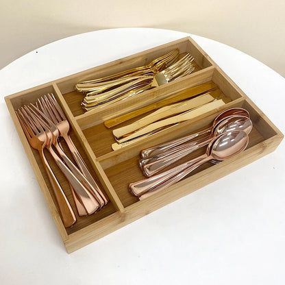 Cutlery Tray - Bamboo Kitchen Drawer Organiser