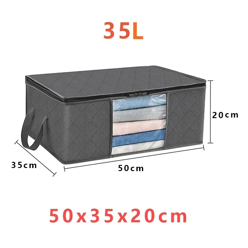 Under Bed Storage Bags 3-Pack - Large Foldable Clothes & Blanket Organiser with Clear Window