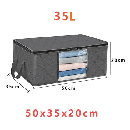 Under Bed Storage Bags 3-Pack - Large Foldable Clothes & Blanket Organiser with Clear Window