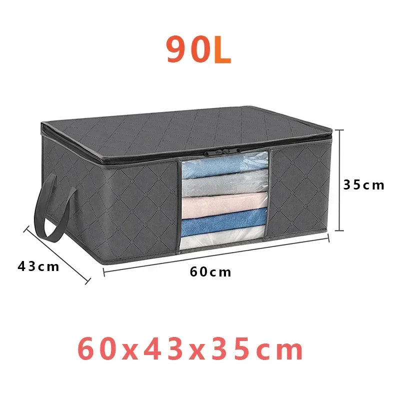 Under Bed Storage Bags 3-Pack - Large Foldable Clothes & Blanket Organiser with Clear Window