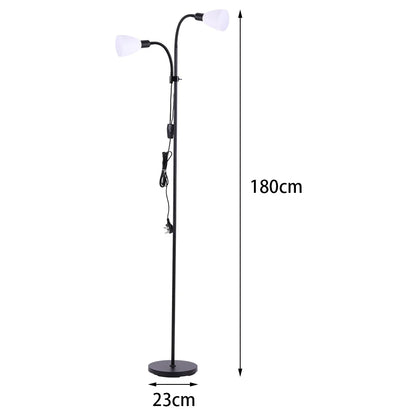 Modern Floor Lamp 180cm – Modern Standing Lamp with Adjustable Dual Heads & Foot Switch