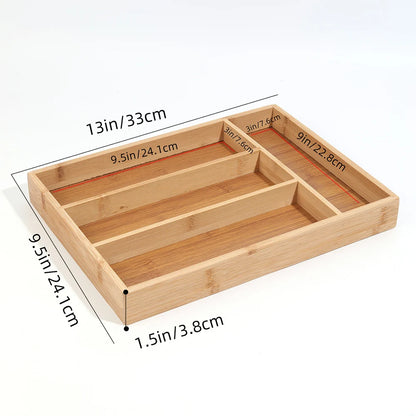 Cutlery Tray - Bamboo Kitchen Drawer Organiser
